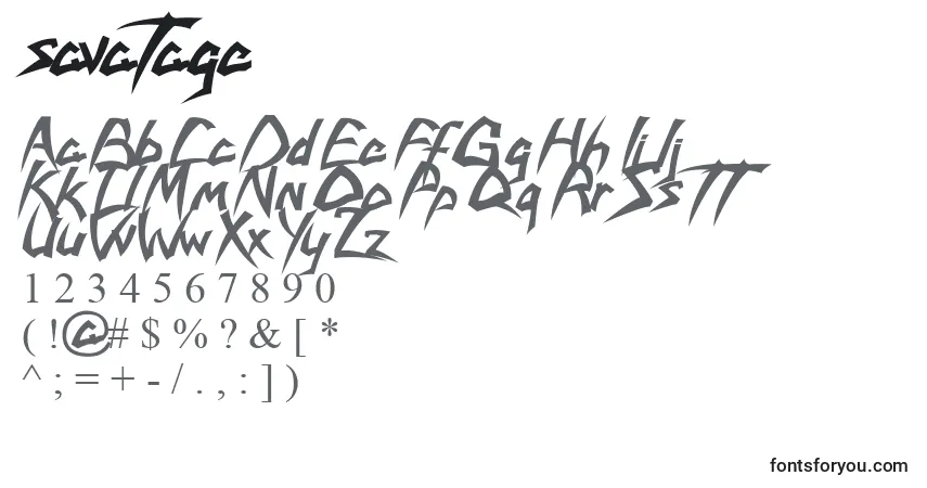 A fonte Savatage (139691) – alfabeto, números, caracteres especiais
