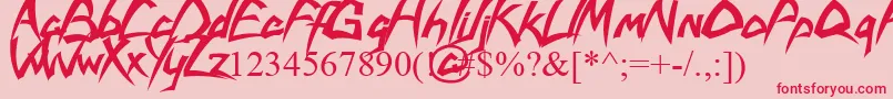 savatage Font – Red Fonts on Pink Background