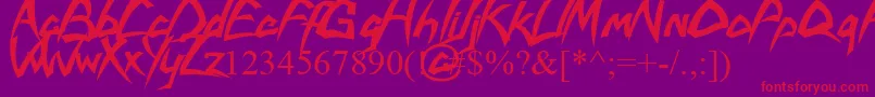 savatage Font – Red Fonts on Purple Background