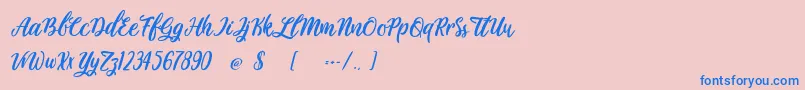 Sawasdee Font – Blue Fonts on Pink Background