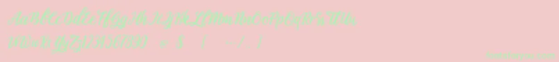 Sawasdee Font – Green Fonts on Pink Background