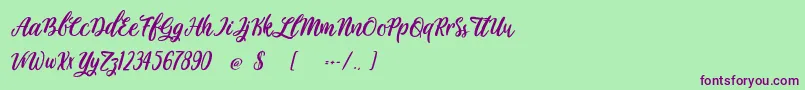 Sawasdee Font – Purple Fonts on Green Background