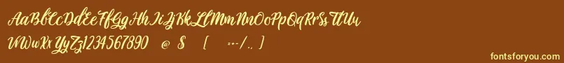 Sawasdee Font – Yellow Fonts on Brown Background