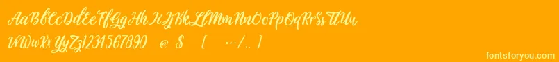 Sawasdee Font – Yellow Fonts on Orange Background