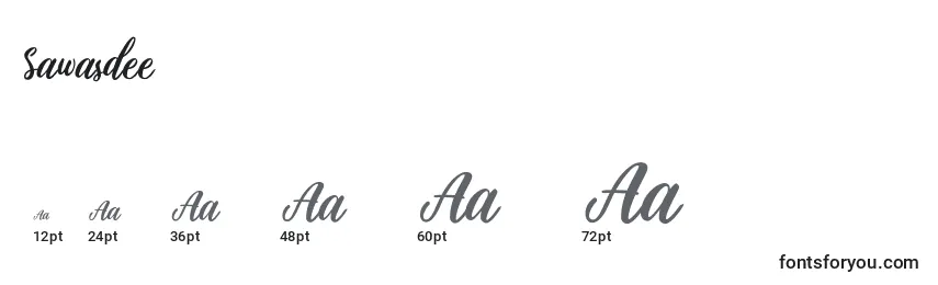 Sawasdee Font Sizes