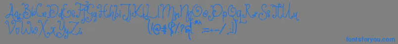 フォントSaxophone – 灰色の背景に青い文字