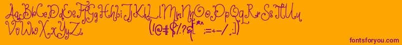 Saxophone-Schriftart – Violette Schriften auf orangefarbenem Hintergrund