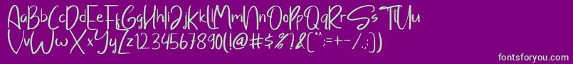 Sayangable Font – Green Fonts on Purple Background