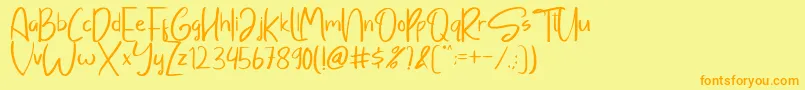 Sayangable Font – Orange Fonts on Yellow Background
