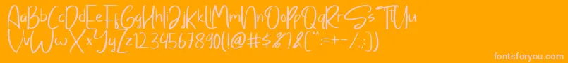 Sayangable Font – Pink Fonts on Orange Background