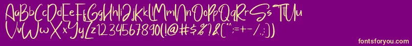 Sayangable Font – Yellow Fonts on Purple Background