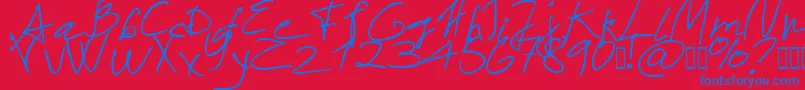 Sayano Script Font Font – Blue Fonts on Red Background