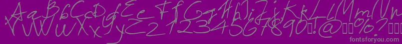 Fonte Sayano Script Font – fontes cinzas em um fundo violeta