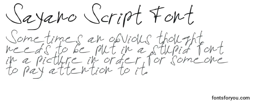 Sayano Script Font Font