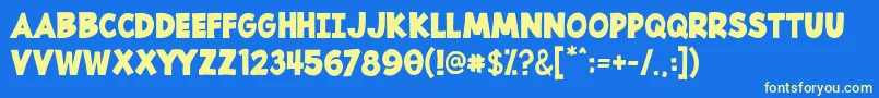フォントSayfull – 黄色の文字、青い背景