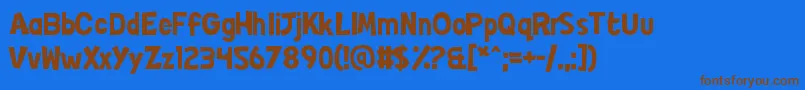 Japers Font – Brown Fonts on Blue Background