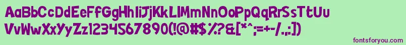 Japers Font – Purple Fonts on Green Background