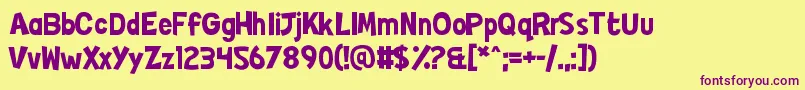 Japers Font – Purple Fonts on Yellow Background