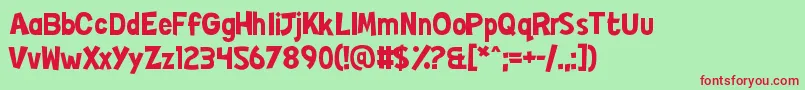 Japers Font – Red Fonts on Green Background