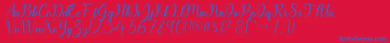 Sayidah-Schriftart – Blaue Schriften auf rotem Hintergrund