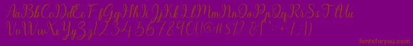 Sayidah-Schriftart – Braune Schriften auf violettem Hintergrund