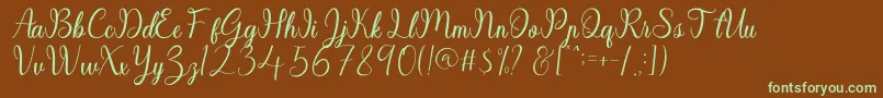 Sayidah Font – Green Fonts on Brown Background