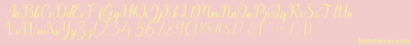 Sayidah Font – Yellow Fonts on Pink Background