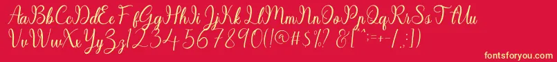 Sayidah Font – Yellow Fonts on Red Background