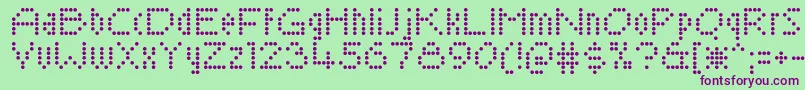 sayso chic Font – Purple Fonts on Green Background