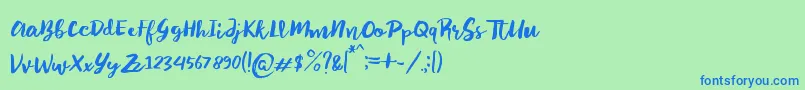 Sayur Koool Font – Blue Fonts on Green Background