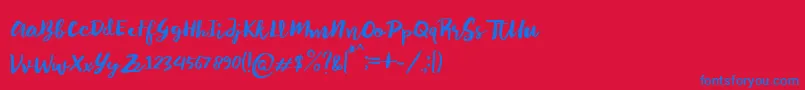 Sayur Koool Font – Blue Fonts on Red Background