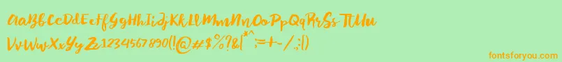 Sayur Koool Font – Orange Fonts on Green Background