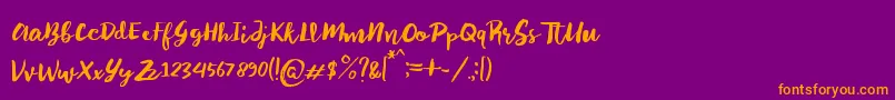 Sayur Koool-Schriftart – Orangefarbene Schriften auf violettem Hintergrund