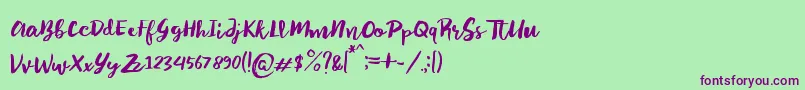 Sayur Koool Font – Purple Fonts on Green Background