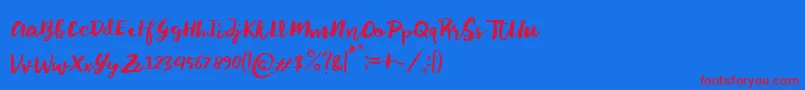 Sayur Koool Font – Red Fonts on Blue Background