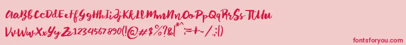 Sayur Koool-Schriftart – Rote Schriften auf rosa Hintergrund