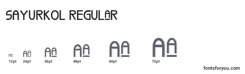SAYURKOL Regular Font Sizes