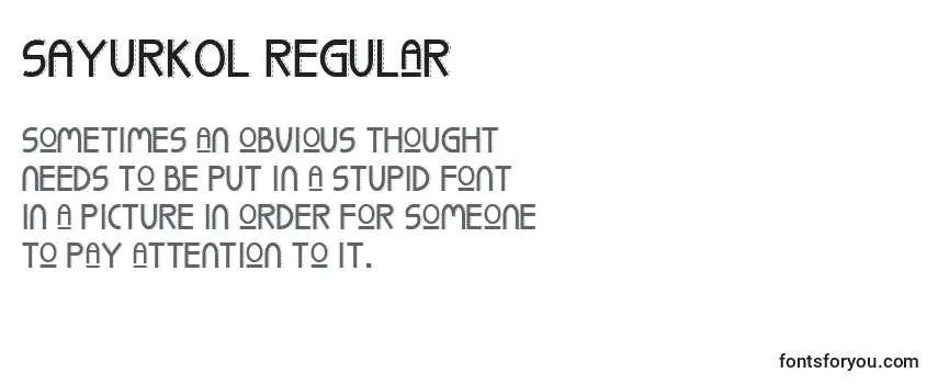 SAYURKOL Regular Font