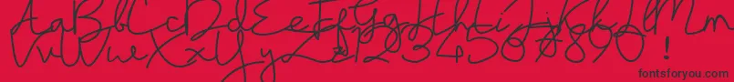 Fonte sayyidati demo – fontes pretas em um fundo vermelho