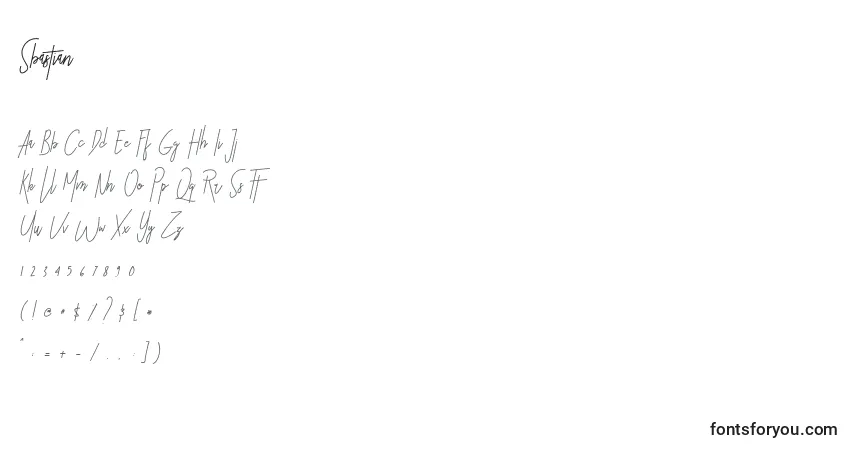 Sbastian (139705)-fontti – aakkoset, numerot, erikoismerkit
