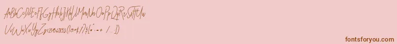 フォントSbastian – ピンクの背景に茶色のフォント