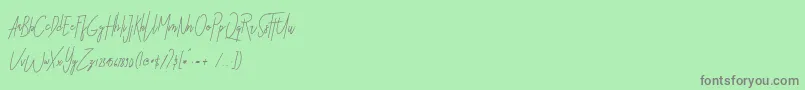Więcej informacji o czcionce Sbastian Czcionka Sbastian – szare czcionki na zielonym tle