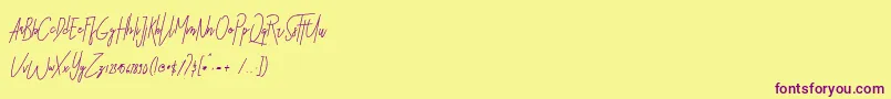Sbastian Font – Purple Fonts on Yellow Background