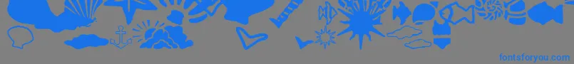 Шрифт SC By The Sea – синие шрифты на сером фоне