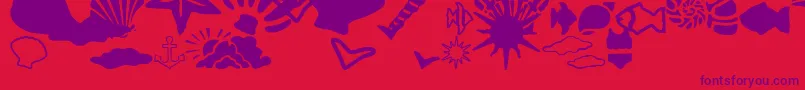 SC By The Sea Font – Purple Fonts on Red Background