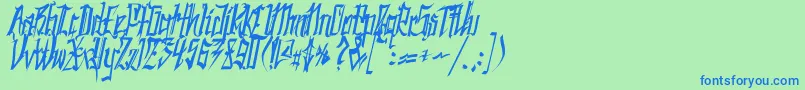 フォントSC Kingston – 青い文字は緑の背景です。