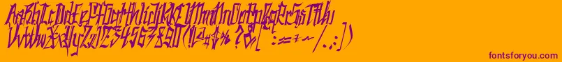 SC Kingston-Schriftart – Violette Schriften auf orangefarbenem Hintergrund