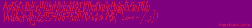 SC Kingston Font – Red Fonts on Purple Background