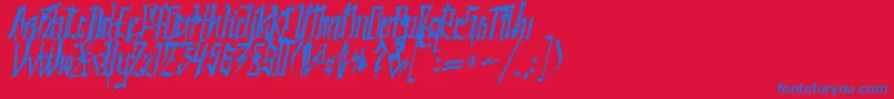 SC Kingston Font – Blue Fonts on Red Background