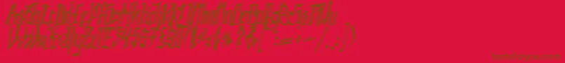 SC Kingston-fontti – ruskeat fontit punaisella taustalla